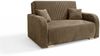 Wohnero24 Lirena 2 Schlafsofa 136x95 cm mit Bettfunktion 113x195 cm – 2-Sitzer Cord Sofa ausziehbar mit Bettkasten, kleines Schlafsofa für Wohnzimmer - Braun Bild 2