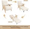 Sessel Leinen 3-in-1 verstellbar, 87x60x64 cm – Relaxsessel mit 6-stufiger Rückenlehne & Massivholzfüßen,Beige & Natur Bild 4