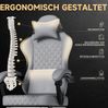 Gaming-Sessel grau mit Massage & Fußstütze, bis 150 kg, verstellbar Bild 3