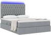 vidaXL Bett mit Stauraum und LED Hellgrau 140 x 200 cm Polyester 3372483 Bild 3