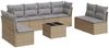 vidaXL 9-tlg. Garten-Sofagarnitur mit Kissen Beige Poly Rattan 3249298 Bild 2