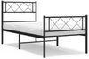 vidaXL Bettgestell mit Kopf- und Fußteil Metall Schwarz 100x200 cm 372290 Bild 2