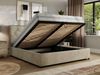 Polsterbett mit Bettkasten LARINO CLASSIC 140 x 200 cm Lattenrost und Gasdruckfedern, stabiles Bettgestell, modernes Design Pocket Matratze - Beige Velvet - VIRE LUX Bild 3