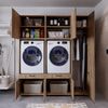 Roomart Überbauschrank Waschküche & Hauswirtschaftsraum SERIE 3 – 179 cm – mit Schubladen & Ausziehbrett • Eiche Bild 4