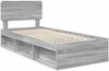 vidaXL Bettrahmen Graues Sonoma 75 x 190 cm Massives Kiefernholz 3412146 Bild 4