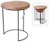 H&S Collection 3-tlg. Beistelltisch-Set Teak und Metall 424185 Bild 2