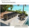 tectake Sitzgruppe Modulares Rattanset aus Aluminium, Dicke der Sitzpolster 11 cm, (Loungeset Villanova, für Außen in Anthrazit-meliert), 2 Sessel, wetterfest und UV-beständig Bild 4