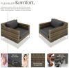 tectake Sitzgruppe Modulares Rattanset aus Aluminium, Dicke der Sitzpolster 11 cm, (Loungeset Villanova, für Außen in Anthrazit-meliert), 2 Sessel, wetterfest und UV-beständig Bild 3