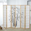 6fach Holz Paravent dunkles Bambusmuster Bild 2
