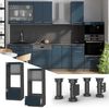 Mikrowellenschrank Fame-Line Dunkelblau Hochglanz 60 cm offen Vicco Bild 2