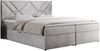 Boxspringbett, Polsterbett mit Multipocket-Matratzen und Topper, dekorativem Kopfteil, zwei Bettkästen - NEOMI - 140 x 200 cm - Hellgrau Velours - H3 Bild 3