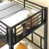 3er Etagenbett Metall 90x200 Dreierbett - Schwarz Dreifachbett mit Leiter, Ablage, für 3 Personen Hochbett Bild 3