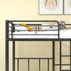 3er Etagenbett Metall 90x200 Dreierbett - Schwarz Dreifachbett mit Leiter, Ablage, für 3 Personen Hochbett Bild 5