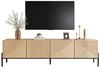 BlingBin Lowboard TV-Schrank Fernsehschrank TV-Ständer (1 St, 2 Türen, 2 Schubladen, 2 offene Fächer, Kabeldurchlass, Metallfüßen), 160 L x 35 B x 42,5H(cm), Natur Bild 2