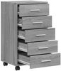vidaXL Schubladenschrank mit Rollen Grau Sonoma Holzwerkstoff 342675 Bild 5