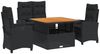 vidaXL 4-tlg. Garten-Essgruppe mit Kissen Schwarz Poly Rattan 3277392 Bild 2