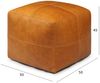 Pouf Anneta aus Leder 50x50 cm, Cognac Bild 3
