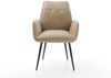 Esszimmerstuhl Zoa-Flex Mikrofaser Beige Vintage 4-Fuß konisch Schwarz Taschenfederkern Bild 2