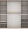 Marmex Möbel TRES SET G Garderobenschrank-Set, Einbaukleiderschrank ohne Türen, Kleiderschrank mit Ablagen, Kleiderstangen, laminierte Spanplatte, graubeige cashmere, 200x206x51 cm Bild 4