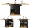 Esstisch, Teleskoptisch klappbar für 4–6 Personen, Mit Snackregal und Weinregal, MDF, Weiß, 110–140×80 cm Bild 5