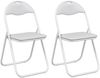 vidaXL Klappstuhl 2 pcs Weiß und Grau 48 x 43,5 x 81 cm Kunstleder 42029045 Bild 2