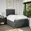 vidaXL Boxspringbett mit Matratze Dunkelgrau 120x200 cm Stoff 3292756 Bild 3