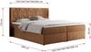 Boxspringbett, Doppelbett mit Multipocket-Matratzen und Topper, dekoratives Kopfteil - LEILA - 180 x 200 cm - Orange Stoff - H4 Bild 5