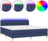 vidaXL Boxspringbett mit Matratze & LED Blau 180x200 cm Stoff 3133979 Bild 2