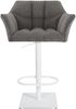 Barhocker SIHAR - Cord Taupe 64x45x88 cm Weiß | Barstuhl Mit Lehne Tresenhocker Tresenstuhl Kneipenhocker Kneipenstuhl Bild 3