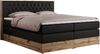 Boxspringbett AMORE KING, Doppelbett mit Multipocket-Matratze, Polsterbett mit Kopfstütze - 160 x 200 cm - Schwarz Kunstleder - H3 Bild 4