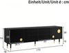 TV-Schrank, TV-Möbel mit Gitterstruktur, versteckten Griffen, Golddekor. Wohnzimmermöbel. Zwei Türen aus Massivholz Bild 5