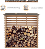 M MCombo Holzregal, Outdoor Kaminholzregel mit Rückwand, Holzunterstand mit wasserdichter Abdeckung, 1202 Bild 2