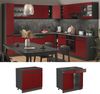 Küchenunterschrank R-Line Rot 80 cm J-Shape AP Marmor Vicco Bild 2