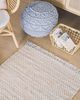 Teppich beige 80x150 cm kariertes Muster Kurzflor zweiseitig ZERDALI Bild 3