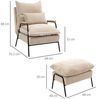 HOMCOM Relaxsessel Polstersessel mit Hocker, Polsterstuhl mit Liegefunktion (Loungesessel mit Kissen, 2-St, TV-Sessel für Schlafzimmer, Wohnzimmer), 68 x 91,5 x 88 cm, Beige Bild 3