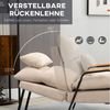 HOMCOM Relaxsessel Polstersessel mit Hocker, Polsterstuhl mit Liegefunktion (Loungesessel mit Kissen, 2-St, TV-Sessel für Schlafzimmer, Wohnzimmer), 68 x 91,5 x 88 cm, Beige Bild 4