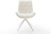 Drehstuhl Taimi-Flex Bouclé Soft Beige Kreuzgestell breit Weiß 360° drehbar Wippfunktion Bild 2