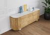Sideboard Mango 200x40x80 natur lackiert / Marmor weiß FLORENZ #122 Bild 2