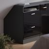 Küchenschrank für Dachschrägen R-Line Schwarz Hochglanz 60 cm mit 2 Schubladen, Schrankkorpus 60 cm Tiefe Vicco Bild 4