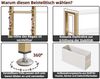 Schmaler Beistelltisch mit Stoffkorb, Moderner Sofatisch Weiß Metallrahmen Bild 5