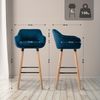 2er Set Barhocker Grant Samt, blau Bild 2