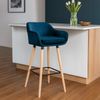 2er Set Barhocker Grant Samt, blau Bild 3