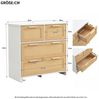 Merax Schubkastenkommode mit Rattangeflecht, Kommode mit 4 Schubladen, Sideboard, Landhaus, B:80cm Bild 3