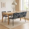 HTI-Living Sitzbank Bank Velvet Grau mit Print auf Rückseite Bangor (Stück, 1-St, 1 Sitzbank), Sofabank Polsterbank mit Rückenlehne Bild 2
