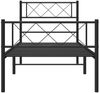 vidaXL Bettgestell mit Kopf- und Fußteil, Metall, Schwarz, 100x190 cm Bild 4