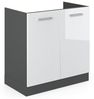 Spülenunterschrank R-Line Weiß Hochglanz 80 cm ohne Arbeitsplatte Vicco Bild 4