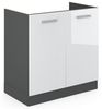 Spülenunterschrank R-Line Weiß Hochglanz 80 cm ohne Arbeitsplatte Vicco Bild 5
