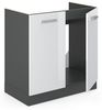 Spülenunterschrank R-Line Weiß Hochglanz 80 cm ohne Arbeitsplatte Vicco Bild 3