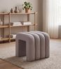 Home4You Polsterhocker B 40 x H 40 cm, Wollweiß, Teddystoff, (1 St), MDF, flauschig Bild 2