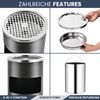 Runder Standaschenbecher für Draußen 30L - 25x61cm Stahl | Mülleimer mit Aschenbecher Abfalleimer mit Inneneimer Standascher Outdoor, Grau Bild 5